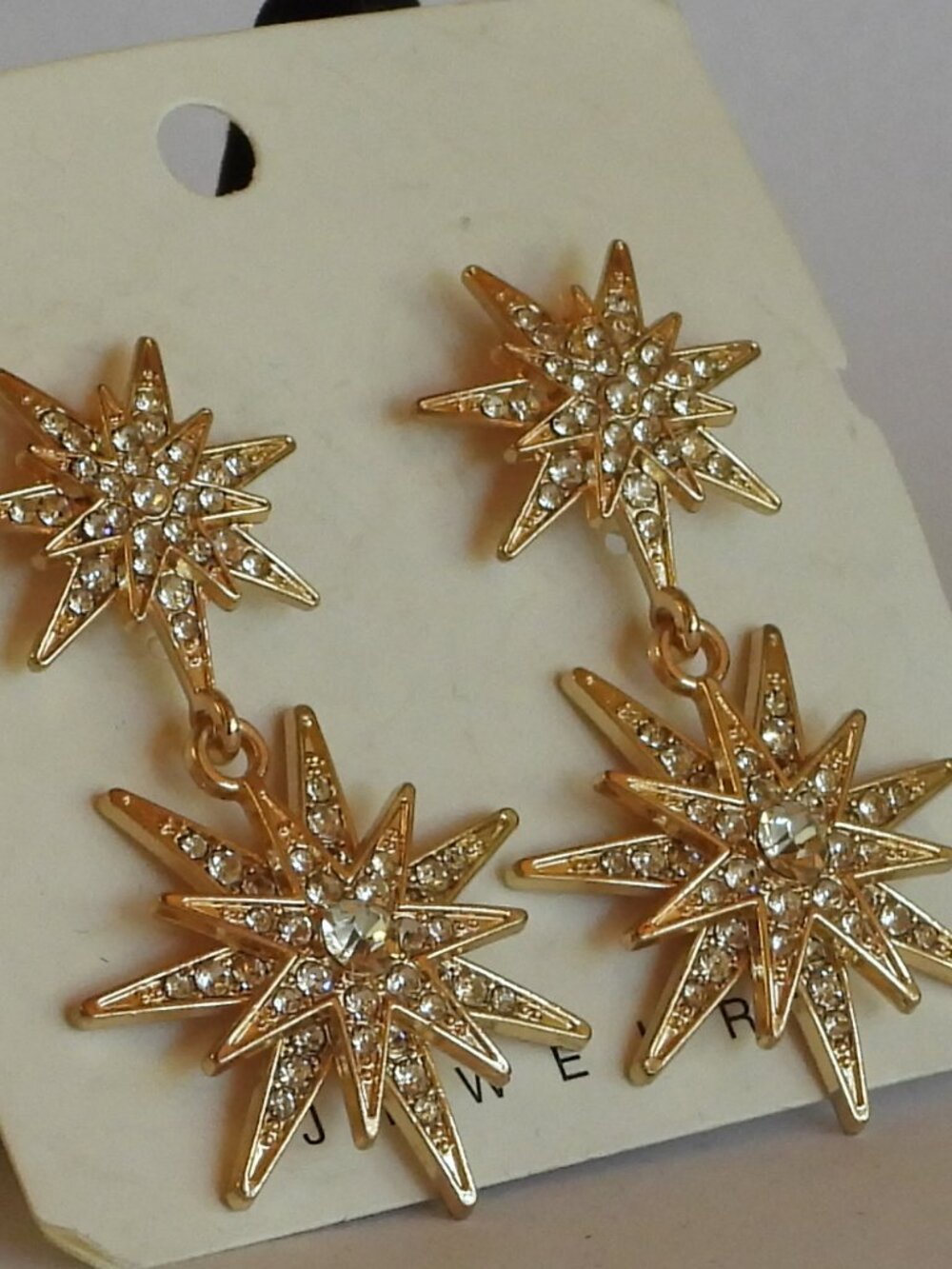 Starburst Rhinestone Earrings - Picture 2 of 5